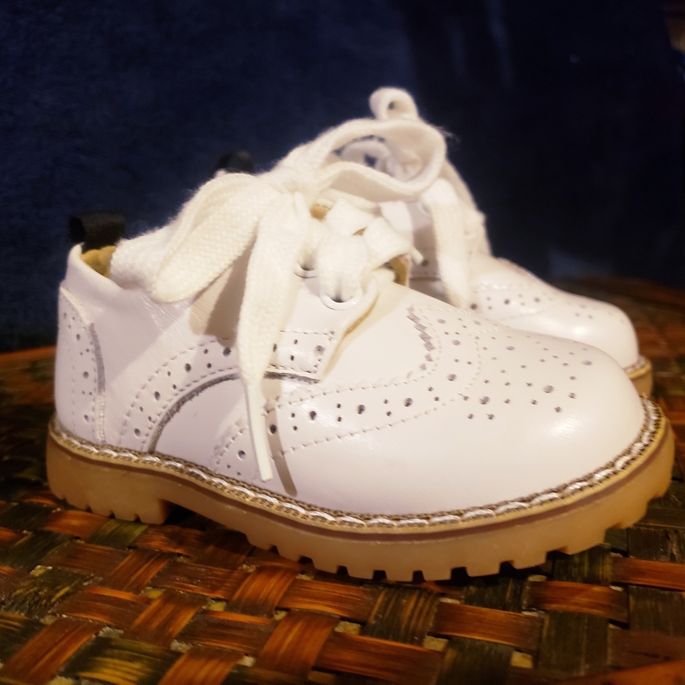 Elegant White Kids Dress Shoes